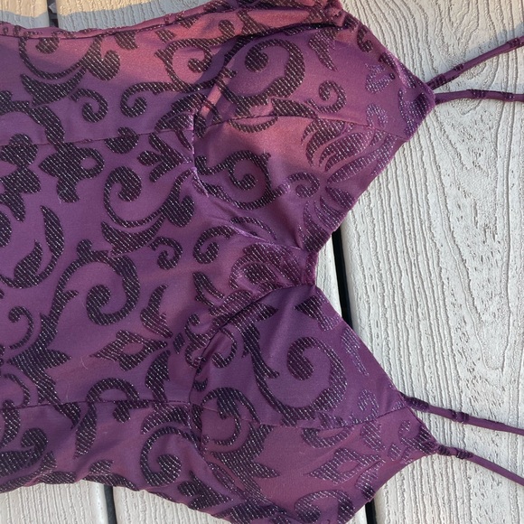 Maroon purple dress with sparkle pattern bodycon - Picture 3 of 8